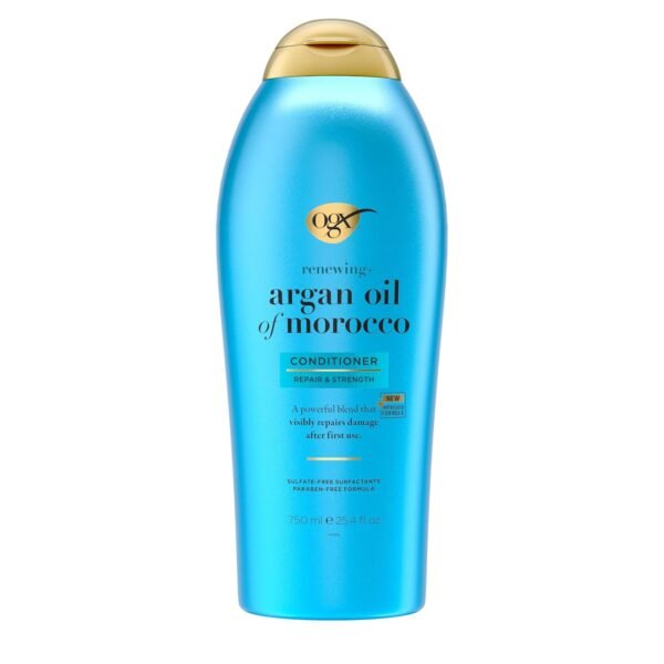 OGX Renewing Argan Oil of Morocco Conditioner, 25.4 fl. oz - Repair Conditioner for Dry, Damaged Hair, Paraben-Free, Sulfate-Free Surfactants, Strengthen & Repair with LipiPro Shield Technology - Image 2