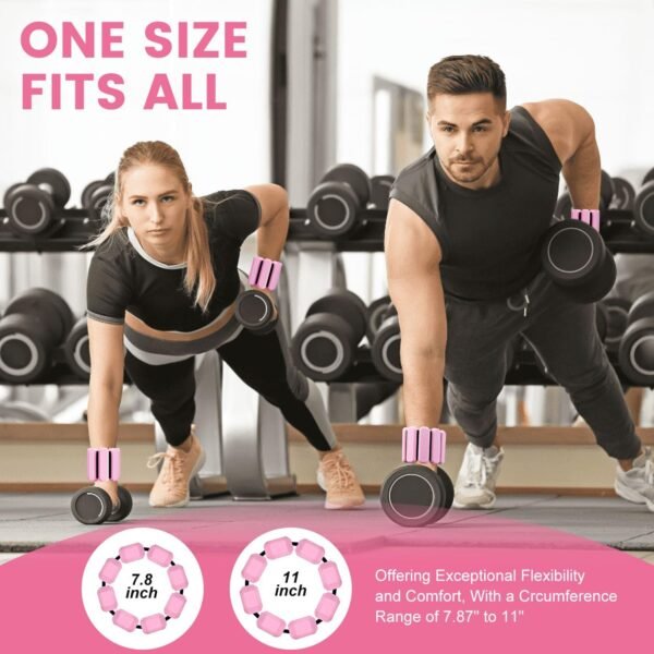 Wrist Ankle Weights for Women, Adjustable Arm Leg Weights Set of 2 (1lb Each), Wearable Weights For Yoga, Gym, Pilates, Barre, Walking, Running, Exercise, Strength Training - Image 6