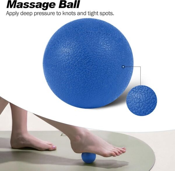 5-in-1 Foam Roller Set for Deep Tissue Massage, Muscle Pain Relief, Improved Mobility, High-Density Back Roller for Whole Body Relieves Muscle Pain Muscle Massage (Blue) - Image 5