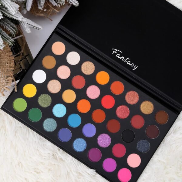 Highly Pigmented Eye Makeup Palette, Matte Shimmer Metallic Eyeshadow Pallet Long Lasting Blendable Natural Colors Make Up Eye Shadows Cosmetics Gift Kit - Image 3
