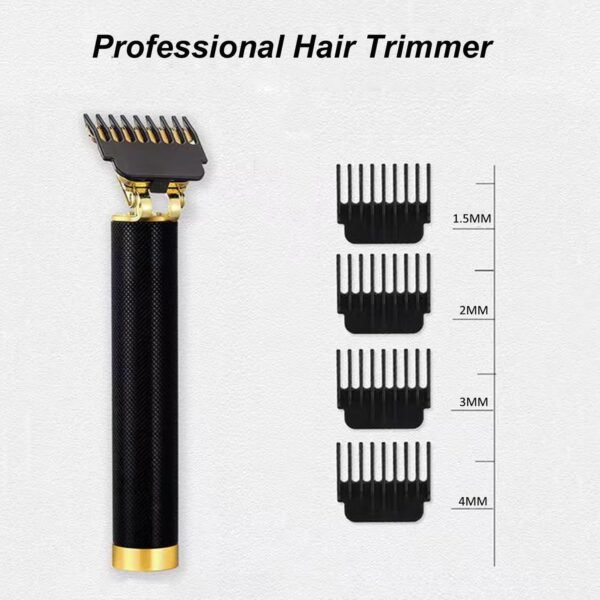 Professional Cordless Hair Trimmer, Hair Clippers for Men T Blade Trimmer Zero Gapped Trimmer Rechargeable Beard Trimmer Shaver Hair Cutting Kit with Ear Spoon Tool Set, Black - Image 4