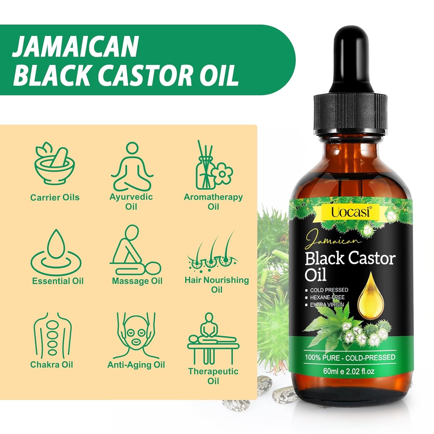 Jamaican Black Castor Oil - 100% Pure and Organic, Cold Pressed in Glass Bottles for Hair Growth, Eyebrow Nourishment, and Skin Hydration - Image 7