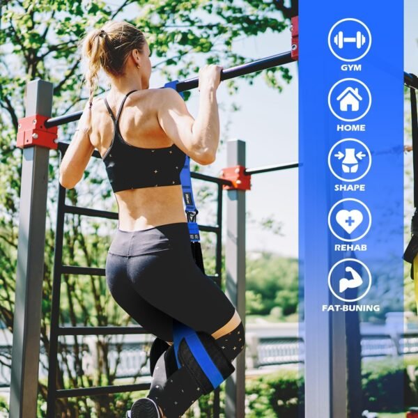 Pull Up Assistance Bands, Adjustable Heavy Duty Resistance Band for Pull Up, 3 Pull Up Bands, Comfortable Fabric Feet/Knee Rest, Assistance Bands for Pull-Up, Home Fitness, Body Stretching, Chin Up - Image 7