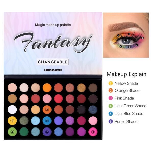 Highly Pigmented Eye Makeup Palette, Matte Shimmer Metallic Eyeshadow Pallet Long Lasting Blendable Natural Colors Make Up Eye Shadows Cosmetics Gift Kit - Image 6