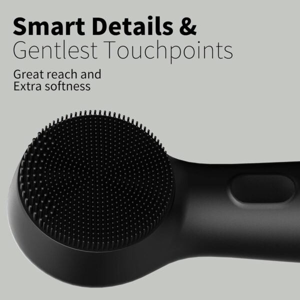 Silicone Face Scrubber, NågraCoola CLIE 2.0 Facial Cleansing Brush, Rechargeable, Waterproof Face Scrub Brush for Cleansing, Exfoliating, Massaging, Electric Facial Exfoliator for Women & Men - Black - Image 8