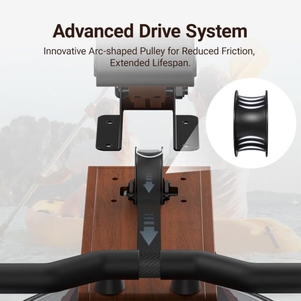 MERACH Water Rowing Machines for Home, Foldable Row Machine with 400LBS Weight Capacity, Dedicated Monitor and Comfortable Seat, Free MERACH App for Immersive Water Rower - Image 10