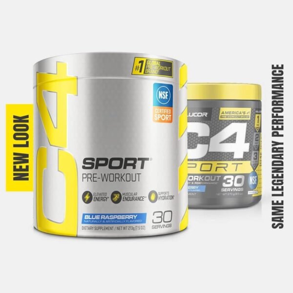 Cellucor C4 Sport Pre Workout Powder Blue Raspberry - Pre Workout Energy with Creatine + 135mg Caffeine and Beta-Alanine Performance Blend - NSF Certified for Sport 30 Servings - Image 9
