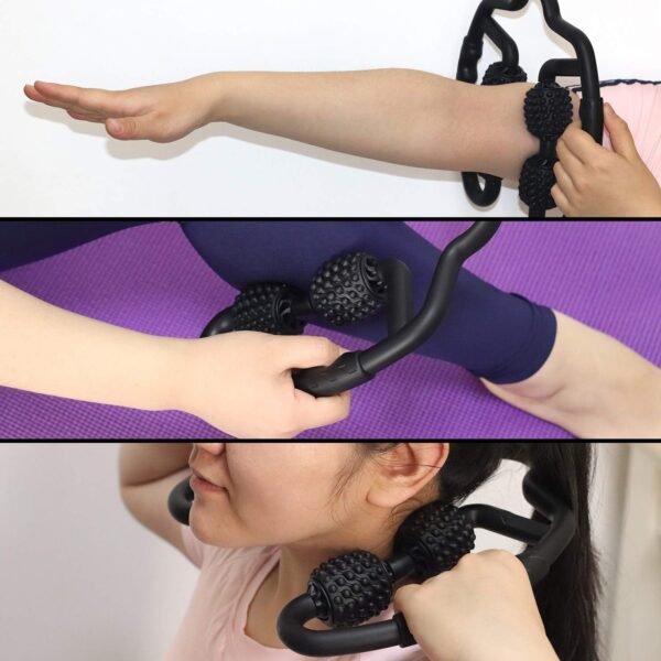 Upgraded Six-Wheel Muscle Roller - Arm & Leg Massager, Forearm & Calf Roller, Tennis Elbow Brace for Men, Carpal Tunnel & Tendonitis Relief, Perfect for Wrist, Hand, Foot, & Thigh - Image 6