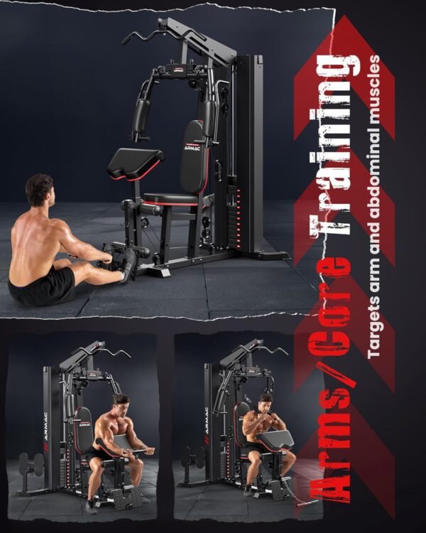 Home Gym, Multifunctional Home Gym Equipment for Leg Press, 150LBS Weight Stack Machine, Workout Station with Pulley System for Full Body Training - Image 9