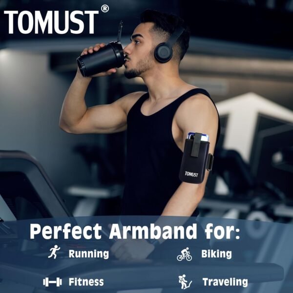 Phone Holder with Three Strap, Lightweight Arm Band with Reflective Logo, Elastic Armband Sleeve with Case Fits iPhone and Android, Use for Running, Hiking, Fitness and Workouts, Women/Men - Image 6
