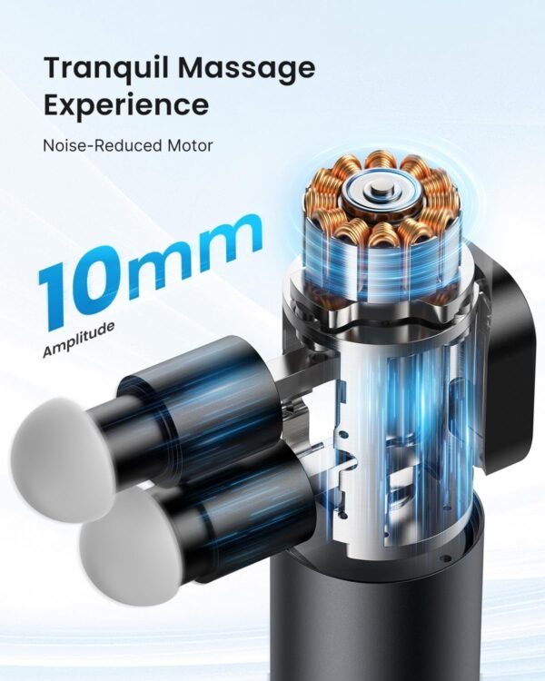 RENPHO Duo Mini Massage Gun with Double Heads, FSA HSA Eligible Deep Tissue Percussion Massager for Travel Use, Silicone Casings 3 Modes with Seamless Speed Handheld Massage Gun, Valentines Day Gift - Image 7