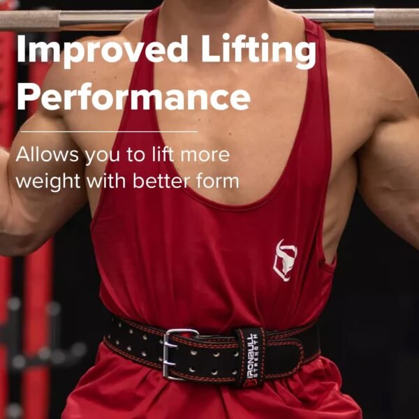 Weight Lifting Belt - 6-inch Padded Leather Weight Belt - Heavy Duty And Comfortable Back Support For Heavy Weightlifting and Fitness - Image 7