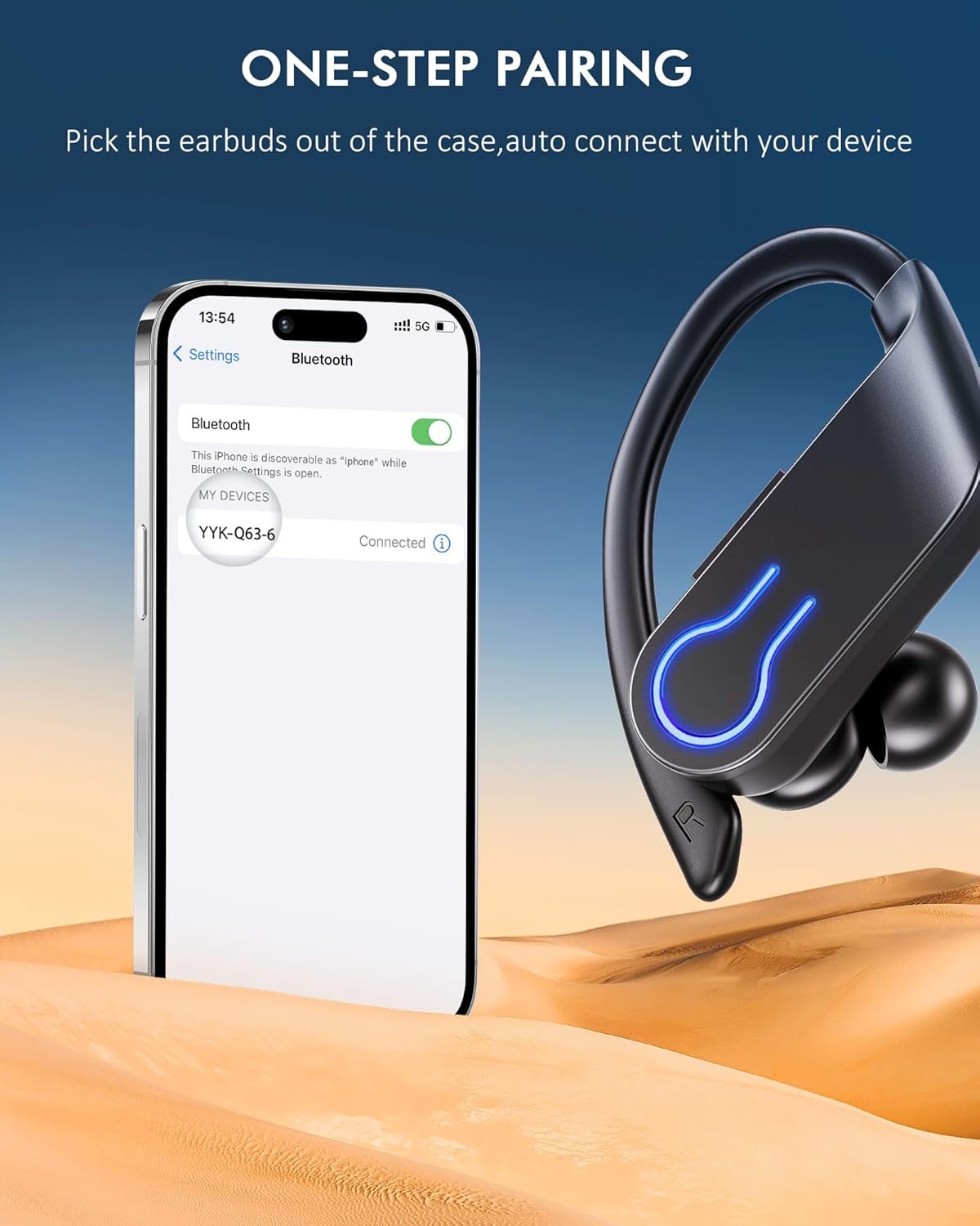 Wireless Bluetooth Earbuds 120H Playtime Bluetooth 5.3 Ear Buds for Sports, Hi-fi Stereo Earphones with LED Display Charging Case, Headphones for Running/Workout Audifonos Bluetooth inalambricos - Image 5