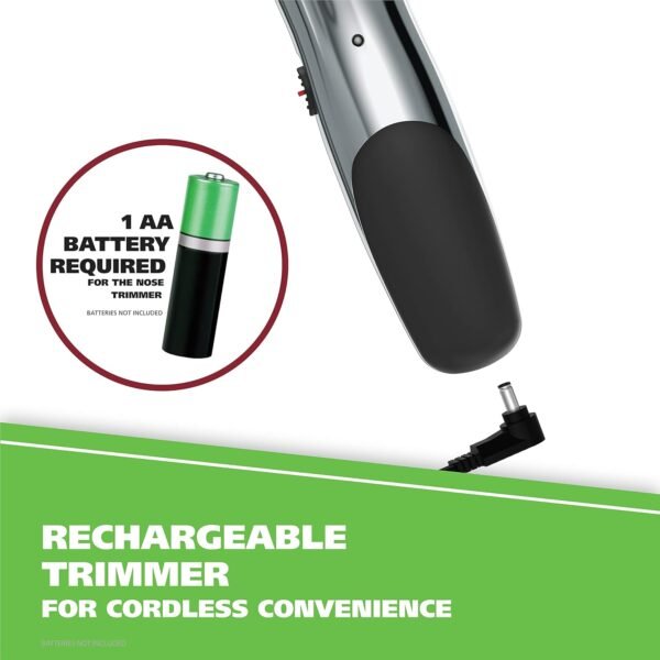 Wahl Groomsman Rechargeable Beard Trimmer kit for Mustaches, Nose Hair, and Light Detailing and Grooming with Bonus Wet/Dry Battery Nose Trimmer – Model 5622v - Image 7