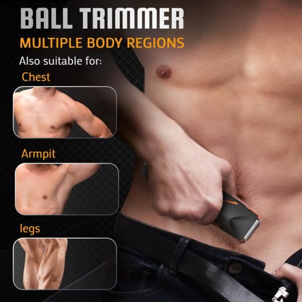 Electric Body Hair Trimmer for Men - Cordless Mens Ball Shaver, Waterproof Men's Groin Groomer, Replaceable Ceramic Blade Pubic Grooming, Rechargeable Balls Razor for Shower,Safe Shaving Bodygroom - Image 5