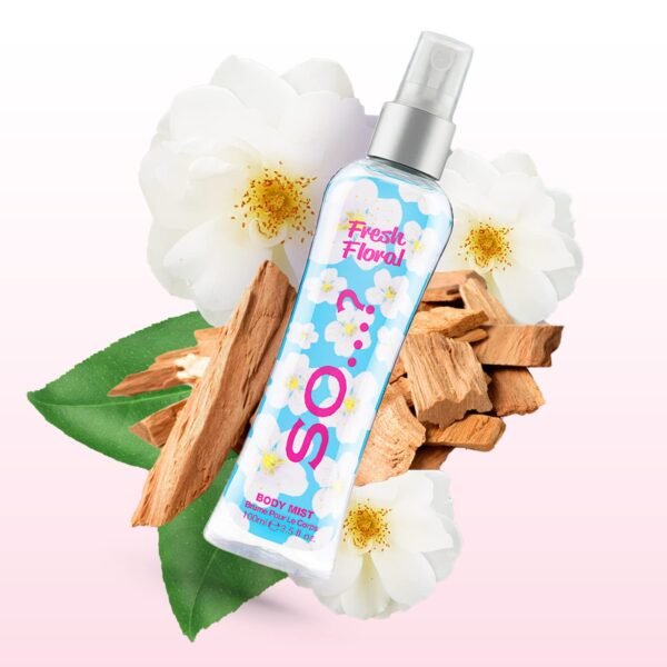 So…? Body Mist Kit for Women - 3 Pc Kit 3.5oz Fresh Floral Body Mist, 3.5oz Cherry Blossom Body Mist, 3.5oz Pink Grapefruit Body Mist - Image 3