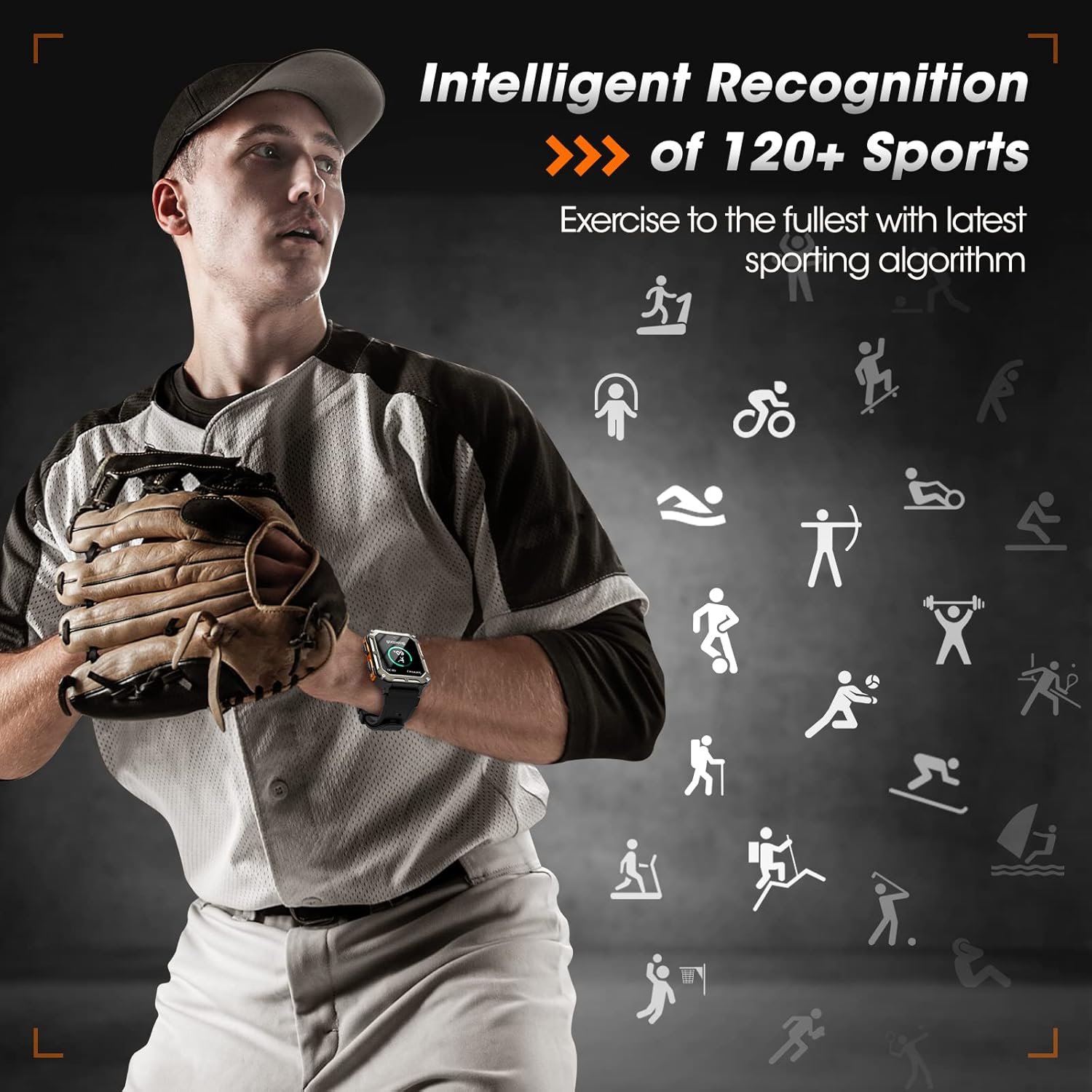 Military Smart Watch for Men with Blood Pressure (Answer/Make Call), Rugged Tactical Smartwatch for Android and iPhone, 10 ATM Waterproof Outdoor Sports Fitness Tracker with Heart Rate, Sleep Monitor - Image 6