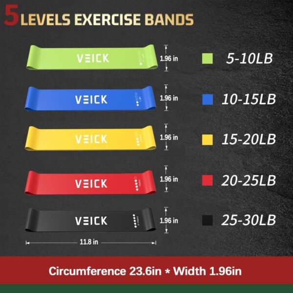 VEICK Resistance Bands, Exercise Bands, Workout Bands, Resistance Bands for Working Out with Handles for Men and Women, Exercising Bands for Fitness Weights Work Out at Home - Image 5