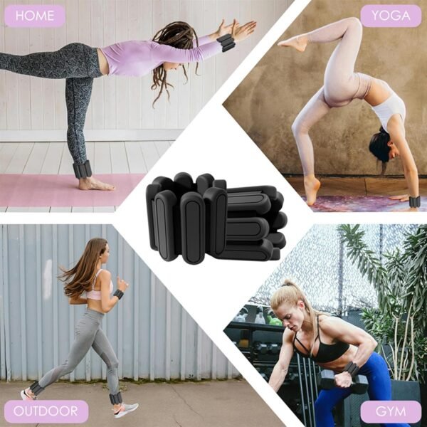 YUHUF-Adjustable Ankle & Wrist Weights, Set of 2（1.05Lbs Each),Wearable Waterproof Silicone Workout Weighted Arm & Leg Weights for Gym,Walking,Jogging,Aerobics,Training Strength,Yoga,Dance, Pilates - Image 8