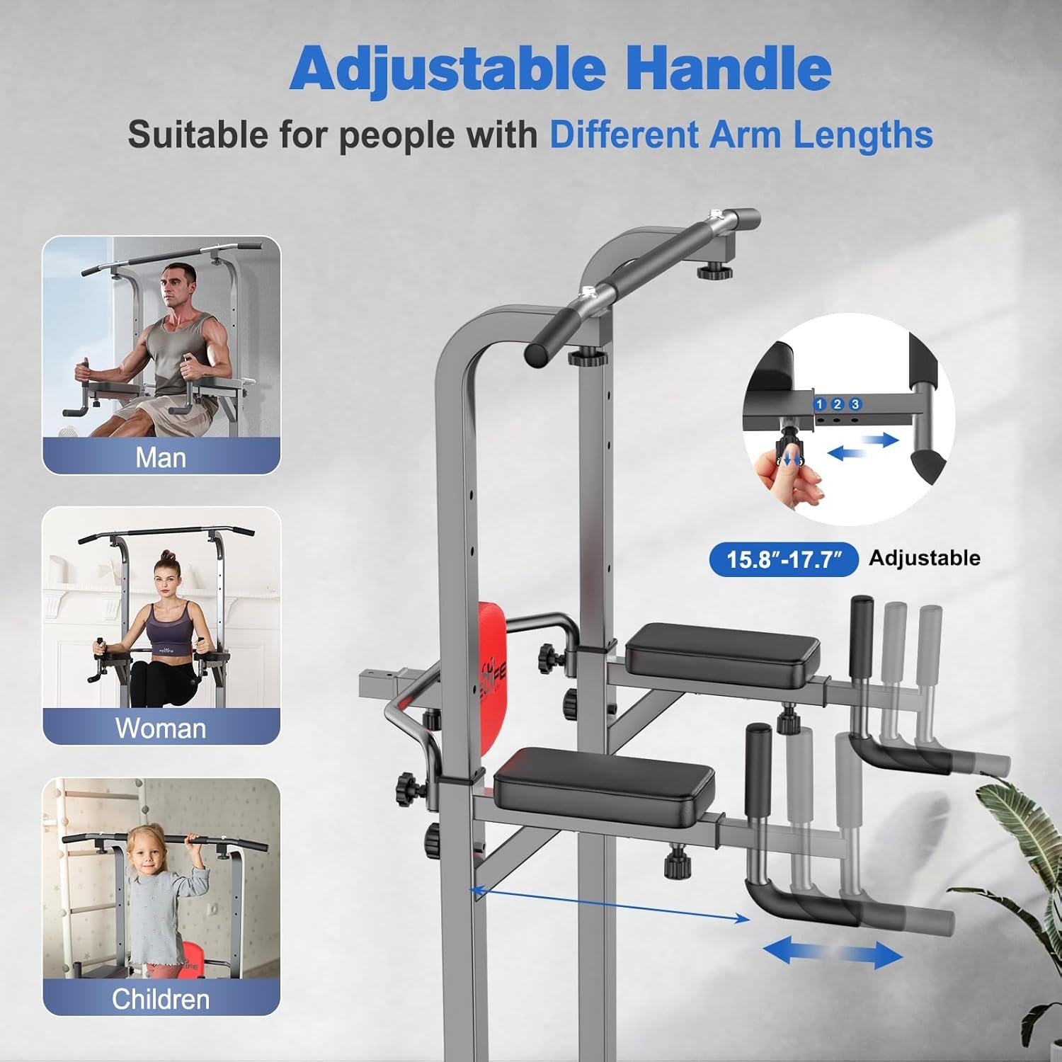 RELIFE REBUILD YOUR LIFE Power Tower Pull Up Bar Station Workout Dip Station for Home Gym Strength Training Fitness Equipment - Image 5
