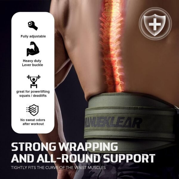 Weight Lifting Belt, Lifting Belts for Women Men, MANUEKLEAR Weightlifting Belt Quick Locking Back Support for Bodybuilding, Fitness, Powerlifting, Cross Training, Squats, Workout, Exercise - Image 5