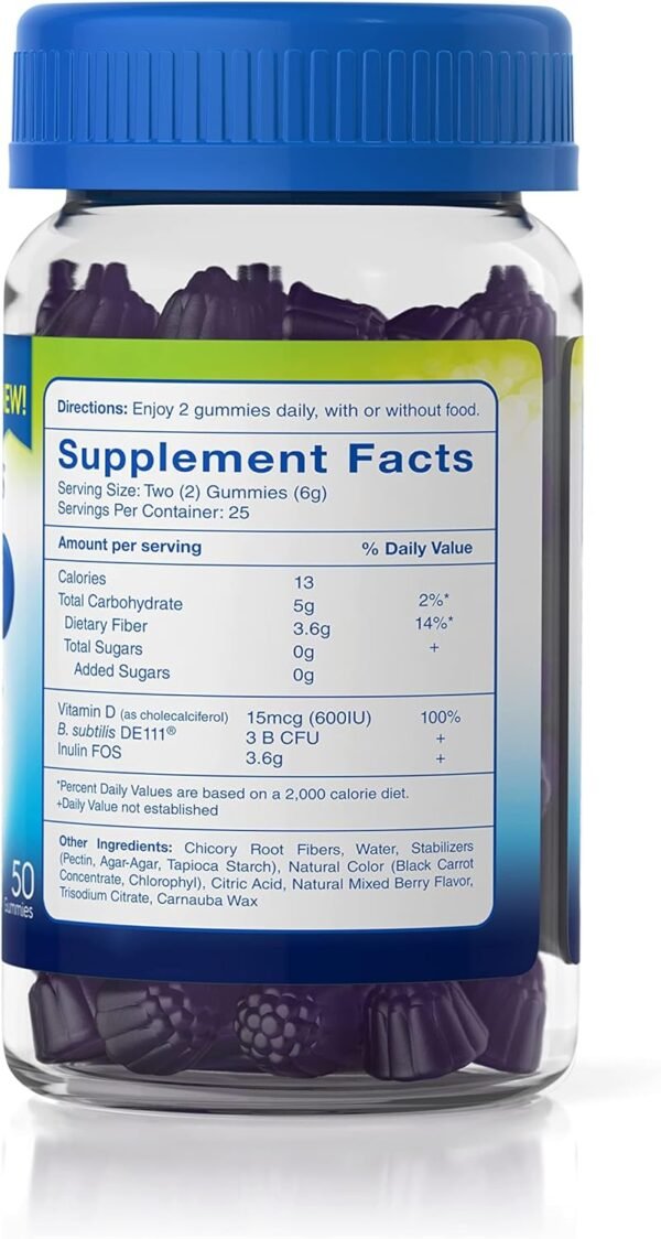 TruBiotics Probiotic Gummies with Prebiotics & Vitamin D3, Sugar-Free Gummy for Men & Women's Digestive & Immune Health, Supports Regularity & Helps Relieve Minor Abdominal Discomfort, 50 Gummies - Image 3