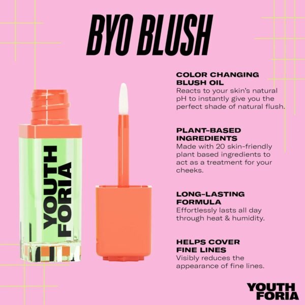 Youthforia BYO Blush, Color Changing Blush Oil, Reacts To Skin’s Natural pH For Your Instant Perfect Shade, Blendable Formula, Vegan & Cruelty-Free - Image 4