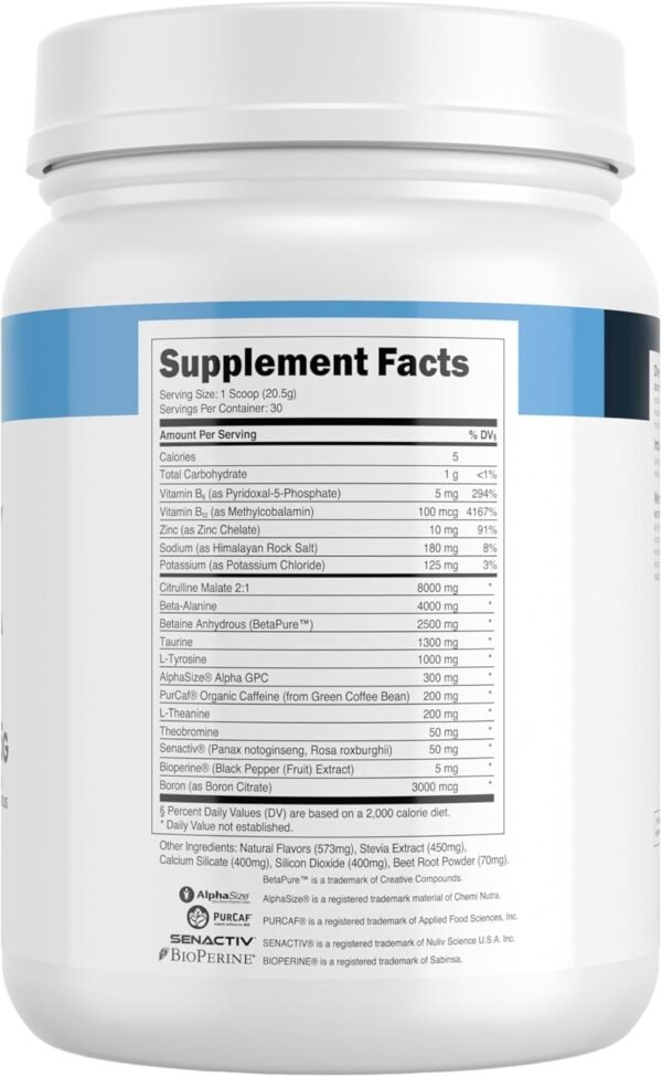 Transparent Labs Bulk Pre Workout Powder - Naturally Sweetened Advanced Pre-Workout Formula for Muscle Building and Strength - 30 Servings, Strawberry Kiwi - Image 8