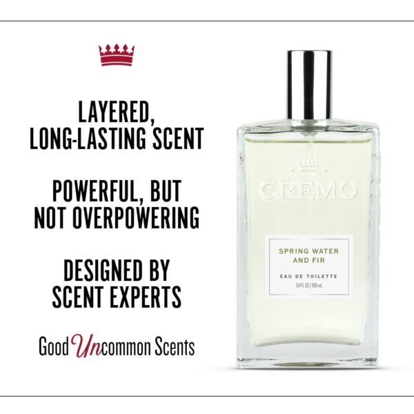 Cremo Spring Water Fir Cologne Spray, A Refreshing, Clean Scent with Notes of Spring Water, Cool Moss and Balsam Fir, 3.4 Fl Oz - Image 4