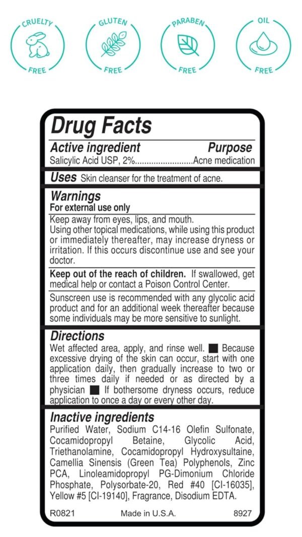 Replenix Gly-Sal Deep Pore Facial Cleanser, Medical-Grade 5% Glycolic & 2% Salicylic Acid Oil-Free Face Wash for Acne-Prone Skin (6.7 fl. oz) - Image 3