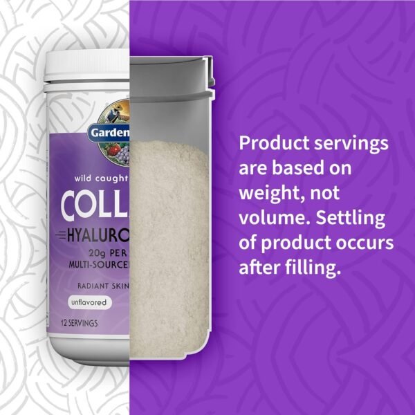 Garden of Life Marine & Grass-Fed Collagen Peptides Powder Supplement (Type I, III) with Probiotics, BCAAs & Hyaluronic Acid for Radiant Hair, Skin & Nails – Unflavored, 20g per Serving, 12 Servings - Image 5