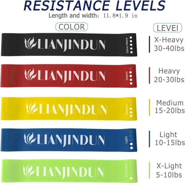 Professional 5 Pcs Long Resistance Bands and 5 Pcs Loop Bands. Latex-Free, Work Out Bands, Stretch Bands for Working Out Women or Men, Exercise Bands Set for Physical Therapy - Image 3