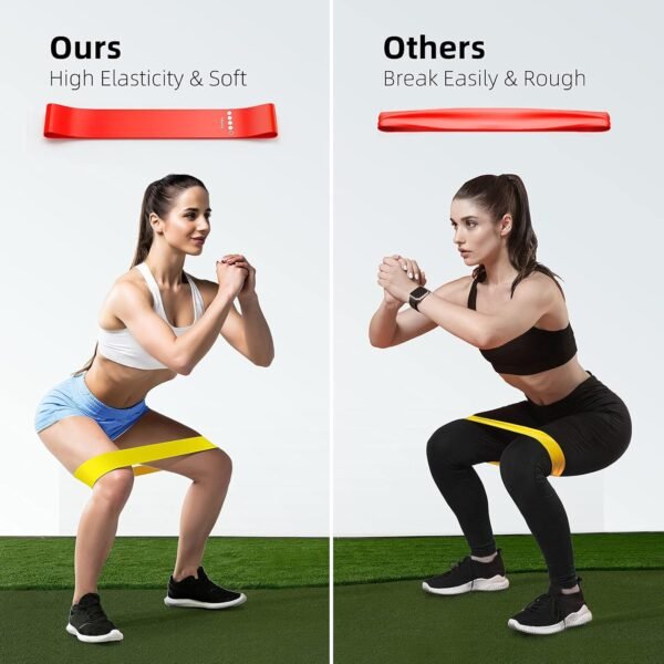 Renoj Resistance Bands for Working Out, Elastic Exercice Loop Bands for Physical Therapy, 5 Set of Stretch Bands for Booty Legs, with Instruction Manual and Carry Bag - Image 6