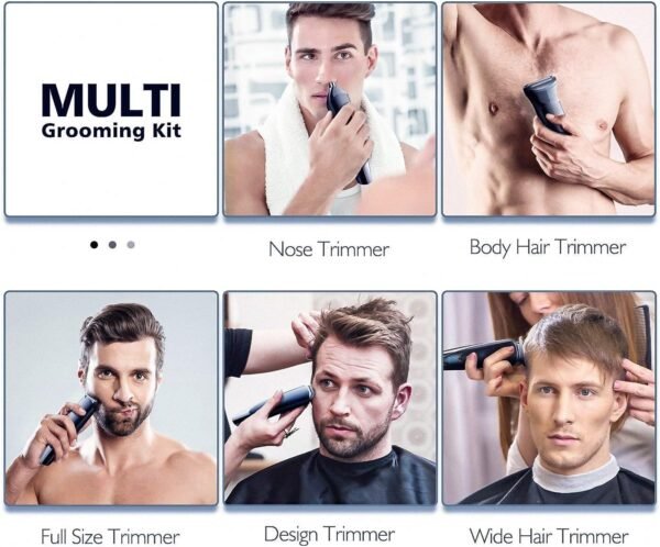 Hatteker Mens Hair Clipper Beard Trimmer Grooming kit Hair Trimmer Mustache Trimmer Body Groomer Trimmer for Nose Ear Facial Hair Cordless Waterproof 5 in 1 - Image 3