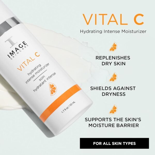 IMAGE Skincare, VITAL C Hydrating Intense Moisturizer, Lightweight Face Lotion with Hyaluronic Acid and Shea Butter, for Dry Skin, 1.7 fl oz. - Image 3
