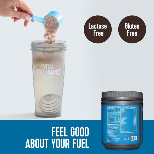Vital Proteins Performance Powder, 25g Lactose-Free Milk Protein Isolate Powder, NSF for Sport Certified, 10g Grass-Fed Collagen Peptides, 8g EAAs, 5g BCAAs, Gluten-Free - Chocolate, 1.72lb - Image 4