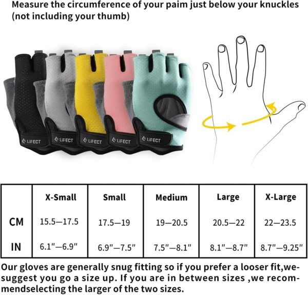 LIFECT Freedom Workout Gloves, Knuckle Weight Lifting Shorty Fingerless Gloves with Curved Open Back, for Powerlifting, Gym, Women and Men - Image 7