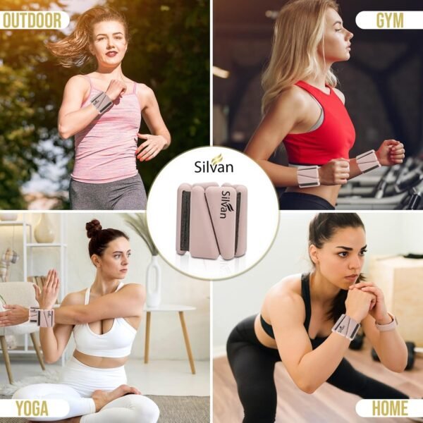 Wrist weights bangles set of two (1lb each)Ankle Weights for Women - 1lb Pair | Adjustable Wrist and Ankle Bangles for Yoga, Walking, Running, Barre, Pilates, Cardio & Aerobics | Premium Weighted Bands for Men & Women | Home & Gym Workouts - Image 4