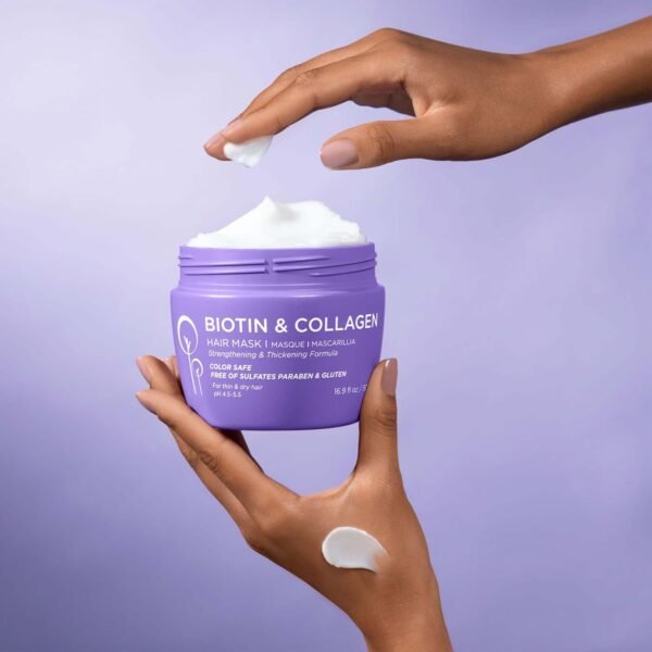 Luseta Biotin Collagen Hair Mask for Dry & Damaged Hair 16.9 Oz, Strengthening & Thickening Treatment for Hair Growth, Deep Conditioning Hair Treatment - Image 6