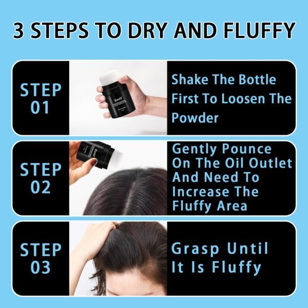 Dry Shampoo Powder for Women, Non-Aerosol Travel Size, Natural Oil-Control for Fluffy Hair Styling and Refreshed Roots (SET A) - Image 6