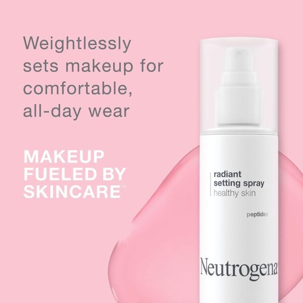 Neutrogena Radiant Makeup Setting Spray, Long-Lasting & Weightless Face Setting Mist for Healthy Looking, Glowing Skin, 3.4 Fl Oz - Image 3