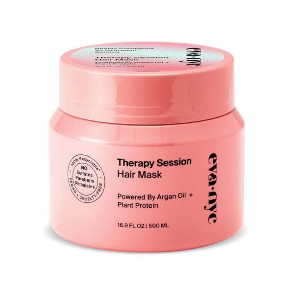 Eva NYC Therapy Session Hair Mask, Deep Conditioning Hair Mask Infused with Argan Oil and Plant Protein, 16.9 fl oz - Image 2