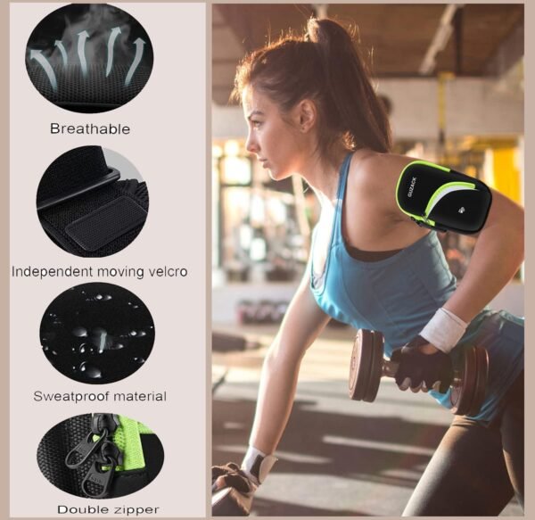 Armband Cell Phone Holder for Running Workout Exercise Sports Phone Arm Bands Pouch Bag, Running Armband for iPhone16 15 14 13 12 11 Pro Max XS XR X Plus Samsung Galaxy Up to 6.9" - Image 2