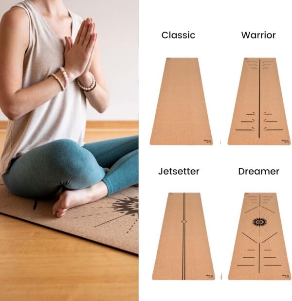 Luxury Cork Yoga Mat - Non Slip, Extra Thick Grip. Thicker, Longer, and Wider for More Comfort and Support. Tough Enough For Hot Yoga. Natural, Non Toxic, and Eco Friendly. Optional Alignment Lines. - Image 9