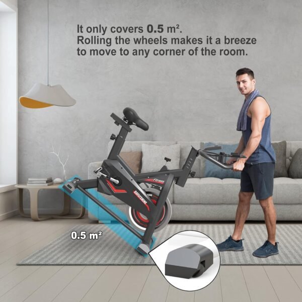 Exercise Bikes Stationary,Exercise Bike for Home Indoor Cycling Bike for Home Cardio Gym,Workout Bike with Ipad Mount & LCD Monitor,Silent Belt Drive - Image 8