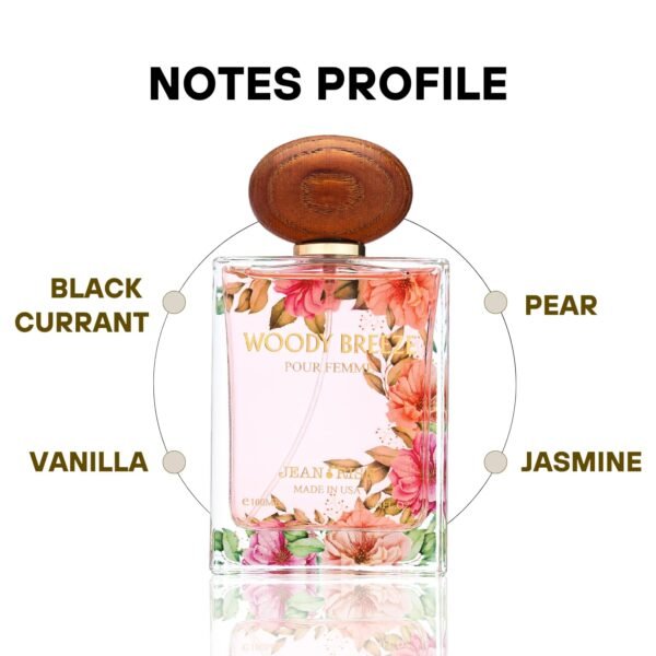Jean Rish Woody Breeze Eau De Parfum - Perfume for Women (3.4 Fl Oz / 100ml) with Black Currant, Iris & Praline Notes - Long Lasting and Luxury Fragrance - Image 4