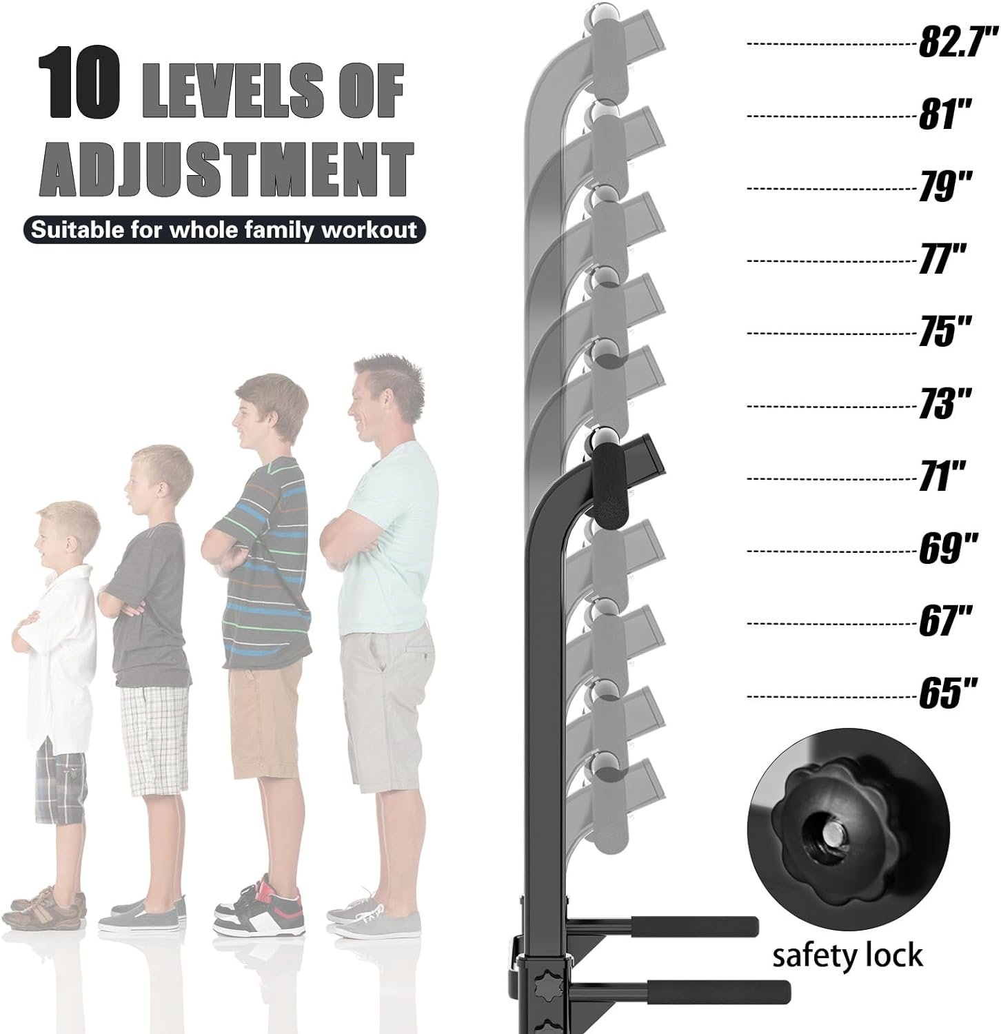 soges Power Tower Pull Up Bar Station, Free Standing Pull Up Rack Dip Station for Home Gym, Height Adjustable Home Strength Training Fitness Workout Equipment - Image 4