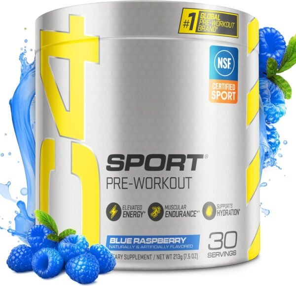 Cellucor C4 Sport Pre Workout Powder Blue Raspberry - Pre Workout Energy with Creatine + 135mg Caffeine and Beta-Alanine Performance Blend - NSF Certified for Sport 30 Servings - Image 2