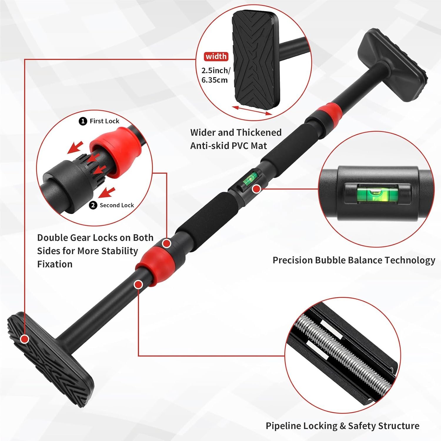 Pull Up Bar for Doorway -Pull Up Bar for Strength Training Chin up Bar without Screws - Pull-Up Bar for Upper Body Workout - Portable Pullup Bars with All Accessories - Image 10