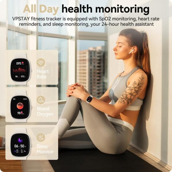 Fitness Tracker Watch with 24/7 Heart Rate Blood Oxygen Sleep Monitor, 1.69" HD 10 Day Battery Life Smart Watch, Step Calorie Counter Pedometer Activity Trackers Smartwatches for Women Men - Image 4
